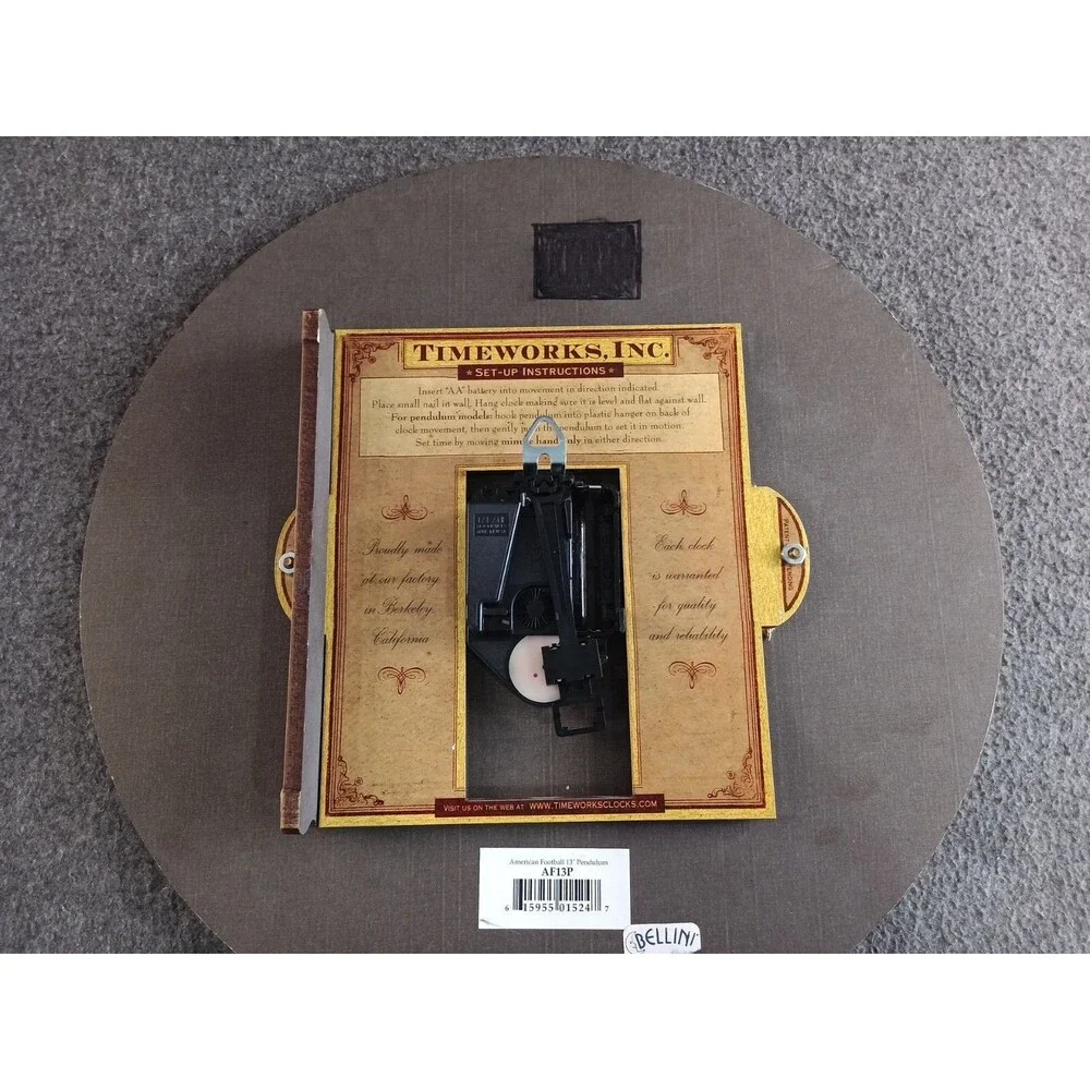 Timeworks Storytime American Football Theme Wall 13” Clock Old School Football